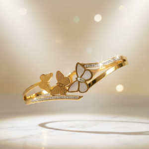 Fabolla Classic Floral Anti-Tan Bracelet – Gold Finish Cuff