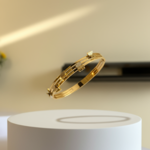 Fabolla Minimal Flower Anti-Tan Bracelet – Elegant Gold Cuff