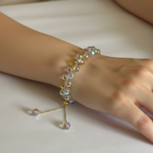 Fabolla Sky Blue Crystal Bracelet – Soft Sparkle Beaded Design