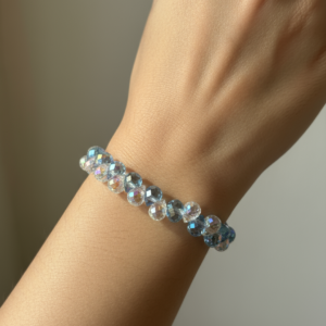 Fabolla Soft Blue Beaded Bracelet – Graceful Crystal Finish