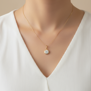 Fabolla Heart Pendant Necklace – Elegant Gold Finish Design