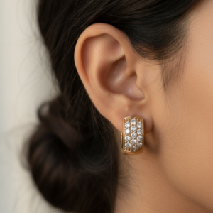 Fabolla Office Wear Gold Hoop Earrings – Minimal Design