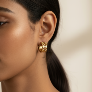 Fabolla Smooth Finish Gold Hoop Earrings