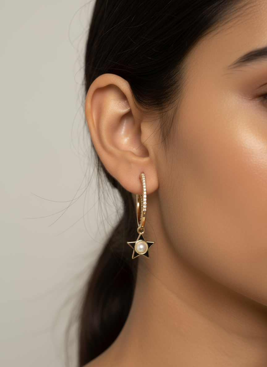 Fabolla Thin Gold Hoop Earrings – Modern Minimal Look