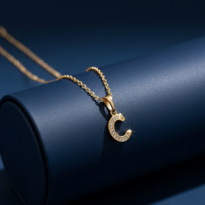 Fabolla Alphabet “C” Pendant Chain – Minimal Gold Design
