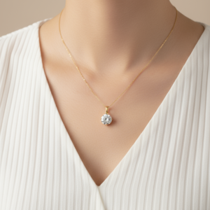 Fabolla Elegant Heart Charm Necklace – Gold Finish