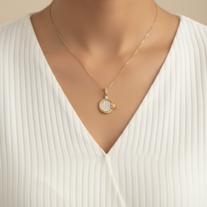 Fabolla Minimal Sparkle Heart Necklace – Everyday Elegance