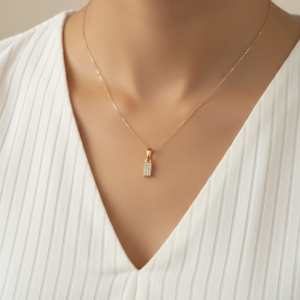 Fabolla Elegant Love Heart Necklace – Gold Finish