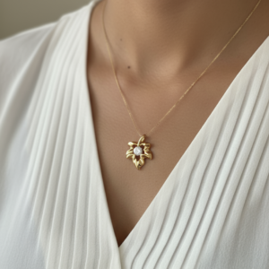 Fabolla Elegant Love Heart Necklace – Gold Finish