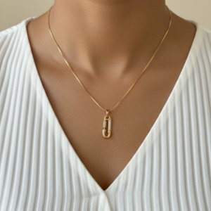 Fabolla Elegant Curve Heart Pendant Necklace