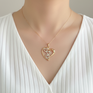 Fabolla Crystal Heart Pendant Necklace – Minimal Elegance