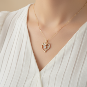 Fabolla Sparkle Heart Pendant Necklace – Subtle Shine